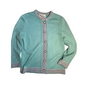 Vintage Castlebrook Grannycore Cardigan Mint Pastel Pearl Buttons Womens Medium?